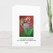 Twee Tulips tegen Rode Achtergrond Kaart (Achterkant)