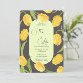 Twee Tulpen en Lippen bruiloft Kaart (Staand voorkant)