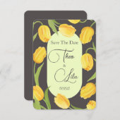 Twee Tulpen en Lippen Trouwen Bewaar De Datum Save The Date (Voorkant / Achterkant)