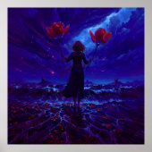 Twee Tulpen - Fantasy Silhouette Design Poster (Voorkant)