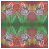 Twee tulpen tegen rode achtergrond stof (Swatch)