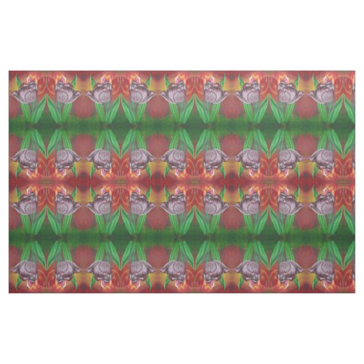 Twee tulpen tegen rode achtergrond stof (Fat Quarter)