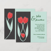 Twee Tulps Art Nouveau Style Weddenschap Kaart (Voorkant / Achterkant)