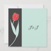 Twee Tulps Art Nouveau Style Weddenschap Kaart (Achterkant)