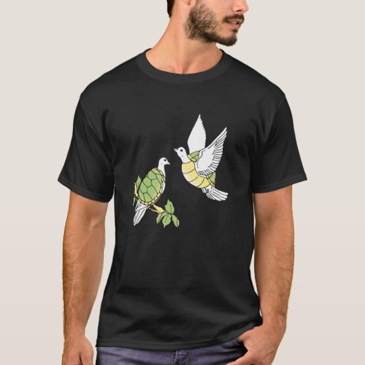 Twee Turtle Duiven 12 dagen van Kerstmis T-shirt (Voorkant)