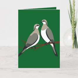 Twee Turtle Duiven Uitknip Sjabloon Retro Stijl 1