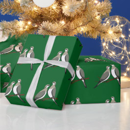 Twee Turtle Duiven Uitknip Sjabloon Retro Stijl 1 Cadeaupapier