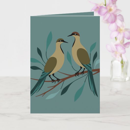 Twee Turtle Duiven Uitknip Sjabloon Retro Stijl 3 (Orchidee)