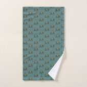 Twee Turtle Duiven Uitknip Sjabloon Retro Stijl 3 Bad Handdoek (Handdoek)