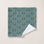 Twee Turtle Duiven Uitknip Sjabloon Retro Stijl 3 Bad Handdoek (Wasdoekje)