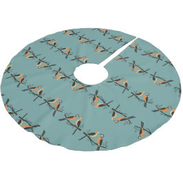Twee Turtle Duiven Uitknip Sjabloon Retro Stijl 4 Kerstboom Rok