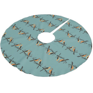 Twee Turtle Duiven Uitknip Sjabloon Retro Stijl 4 Kerstboom Rok