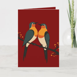 Twee Turtle Duiven Uitknip Sjabloon Retro Stijl 6
