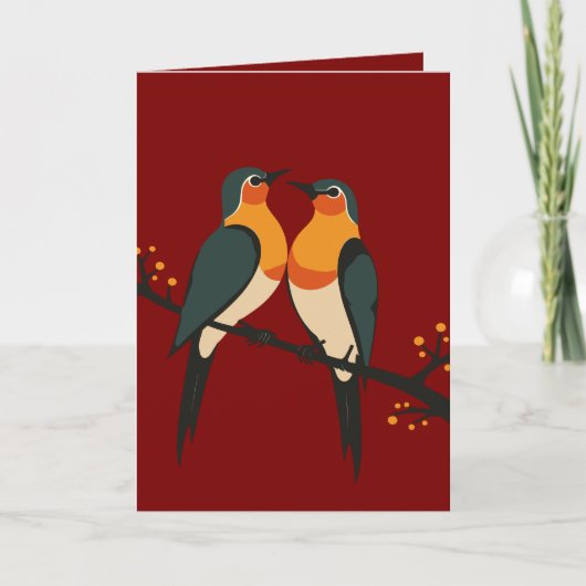 Twee Turtle Duiven Uitknip Sjabloon Retro Stijl 6 (Voorkant)