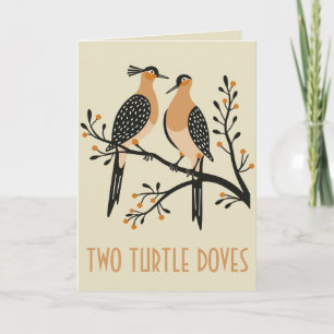 Twee Turtle Duiven Uitknip Sjabloon Retro Stijl 7