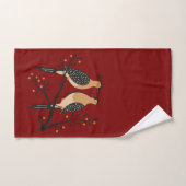 Twee Turtle Duiven Uitknip Sjabloon Retro Stijl 7 Bad Handdoek (Handdoek)