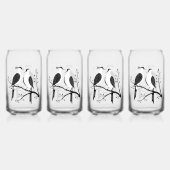 Twee Turtle Duiven Uitknip Sjabloon Retro Stijl 7 Blikvorm Glas (Voorkant)