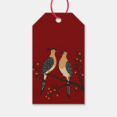 Twee Turtle Duiven Uitknip Sjabloon Retro Stijl 7 Cadeaulabel (Voorkant)