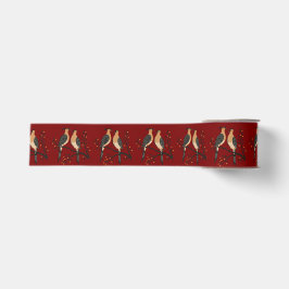 Twee Turtle Duiven Uitknip Sjabloon Retro Stijl 7 Grosgrain Lint
