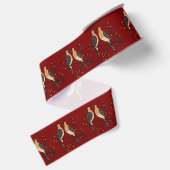 Twee Turtle Duiven Uitknip Sjabloon Retro Stijl 7 Grosgrain Lint (Achterkant)