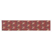 Twee Turtle Duiven Uitknip Sjabloon Retro Stijl 7 Korte Tafelloper (Horizontaal)