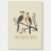 Twee Turtle Duiven Uitknip Sjabloon Retro Stijl 7 Magneet (Voorkant)