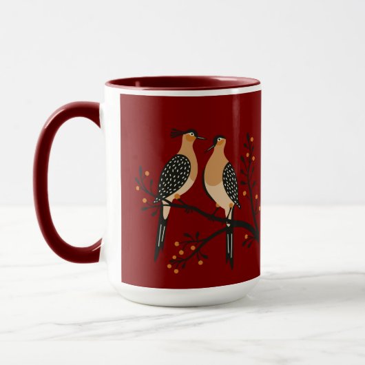 Twee Turtle Duiven Uitknip Sjabloon Retro Stijl 7 Mok (Links)