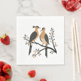 Twee Turtle Duiven Uitknip Sjabloon Retro Stijl 7 Servet