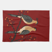 Twee Turtle Duiven Uitknip Sjabloon Retro Stijl 7 Theedoek (Horizontaal)