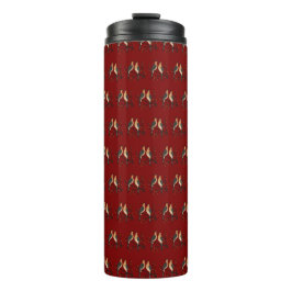 Twee Turtle Duiven Uitknip Sjabloon Retro Stijl 7 Thermosbeker