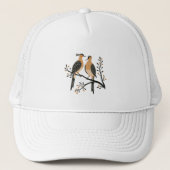 Twee Turtle Duiven Uitknip Sjabloon Retro Stijl 7 Trucker Pet (Voorkant)