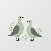 Twee Turtle Duiven Uitknip Sjabloon Retro Stijl 8 Raamsticker (Vel)
