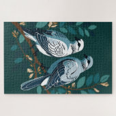 Twee Turtle Duiven Uitknippen Sjabloon-Stijl 2 Legpuzzel (Horizontaal)