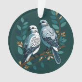 Twee Turtle Duiven Uitknippen Sjabloon-Stijl 2 Ornament (voorkant)