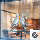 Twee Turtle Duiven Uitknippen Sjabloon-Stijl Raamsticker (Cafe Raam)
