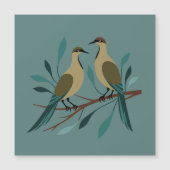 Twee Turtle Duiven Uitsnede Sjabloon Retro Stijl 3 (Voorkant)