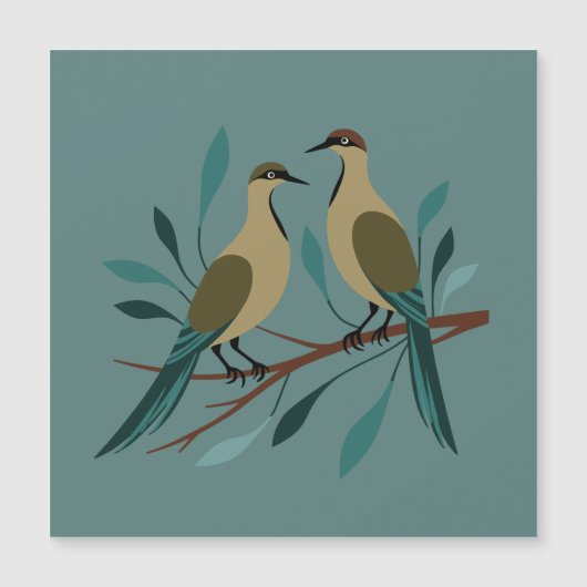 Twee Turtle Duiven Uitsnede Sjabloon Retro Stijl 3 (Voorkant)