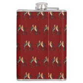 Twee Turtle Duiven Uitsnede Sjabloon Retro Stijl 7 Heupfles (Achterkant)