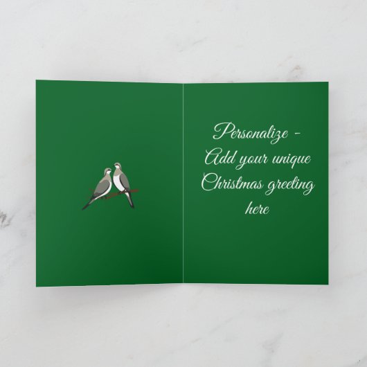 Twee Turtle Duiven Uitsnijmal Retro Stijl 1 Feestdagen Kaart (Binnen)