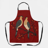 Twee Turtle Duiven Uitsnijmal Retro Stijl 7 Schort (Voorkant)