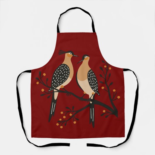 Twee Turtle Duiven Uitsnijmal Retro Stijl 7 Schort (Voorkant)