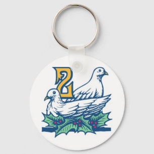 Twee Turtledoves Sleutelhanger