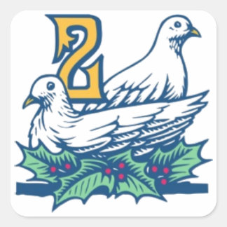 Twee Turtledoves Vierkante Sticker