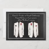 Twee Tuxedo Gay bruiloft uitnodiging (Voorkant)