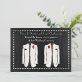 Twee Tuxedo Gay bruiloft uitnodiging (Staand voorkant)