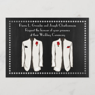 Twee Tuxedo Gay Wedding Uitnodiging