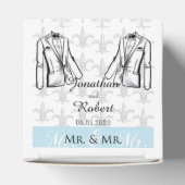 Twee Tuxedo Groom Gay Bruiloft Favor Box Bedankdoosjes (Bovenkant)
