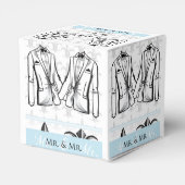 Twee Tuxedo Groom Gay Bruiloft Favor Box Bedankdoosjes (Achterkant)
