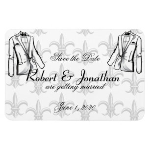 Twee Tuxedo Groom Gay Bruiloft Save the Date Magneet