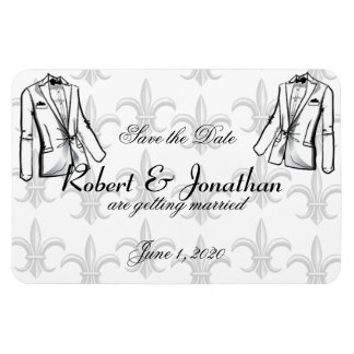 Twee Tuxedo Groom Gay Bruiloft Save the Date Magneet